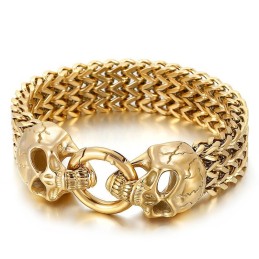 Bracciale In Titanio Con Teschio Hipster In Stile Chic