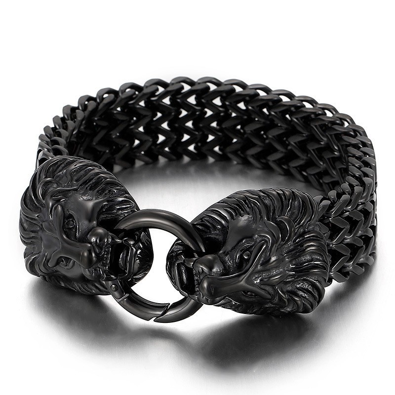 Bracciale Alla Moda Ed Elegante Con Testa Di Leone In Titanio Bracciale Alla Moda Ed Elegante Con Testa Di Leone In Titanio