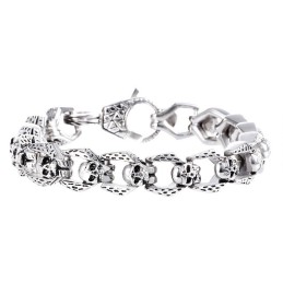 Bracciale Da Uomo Alla Moda, Stile Retrò, Con Teschio In Titanio E Vento, Stile Hip Hop Rock