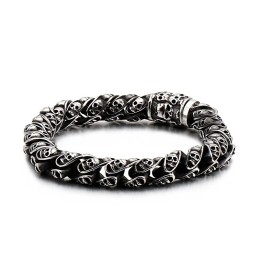 Bracciale In Titanio Con Teschio, Braccialetto Da Motociclista Chic, Gioiello In Titanio