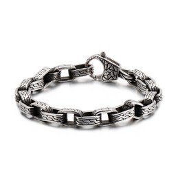 Bracciale In Titanio Con Teschio, Braccialetto Da Motociclista Chic, Gioiello In Titanio