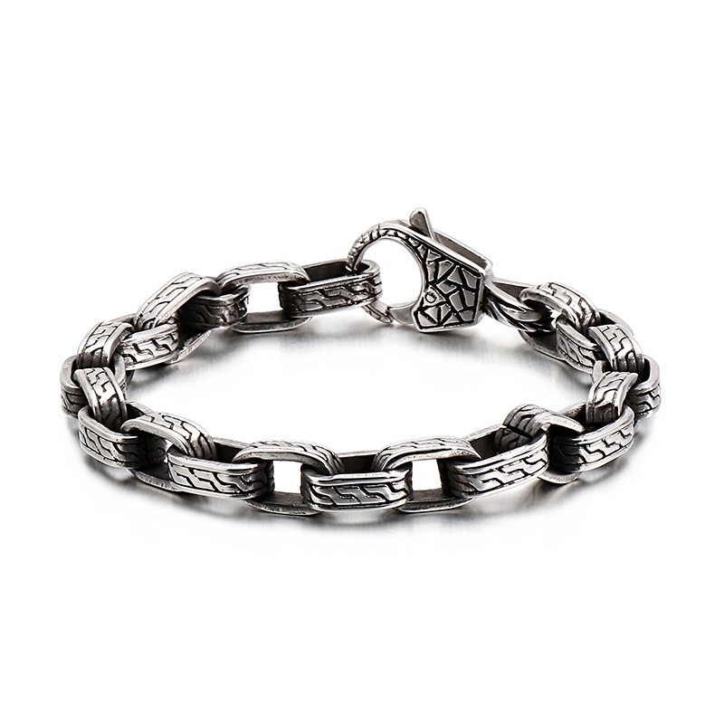 Bracciale In Titanio Con Teschio, Braccialetto Da Motociclista Chic, Gioiello In Titanio Bracciale In Titanio Con Teschio, Braccialetto Da Motociclista Chic, Gioiello In Titanio