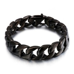 Bracciale Da Uomo In Titanio Nero Con Catena Da Uomo