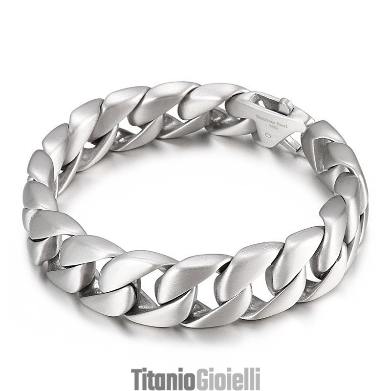Bracciale Da Uomo In Titanio Nero Con Catena Da Uomo