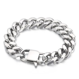 Bracciale Da Uomo In Titanio Con Catena Cubana A Quattro Lati