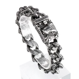 Bracciale Vintage In Titanio Con Testa Di Serpente Per Uomo