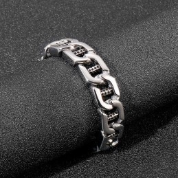 Bracciale Da Uomo In Titanio Chic Wind Hollow Dice Dot Hole Column