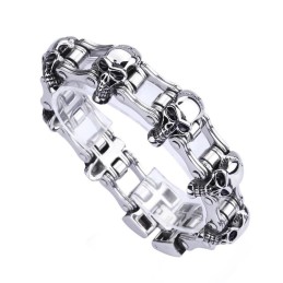Bracciale Da Motociclista Da Uomo In Titanio Con Teschio In Stile Chic