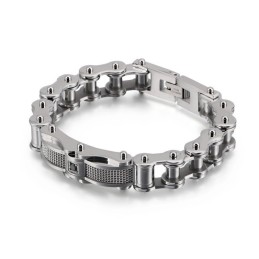 Bracciale Da Uomo In Titanio Con Catena Da Motociclista Rock E Diamante
