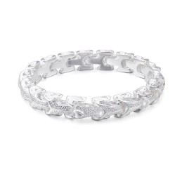 Bracciale Da Uomo In Titanio Con Scaglie Di Drago, Stile Vintage, Placcato Argento, Con Chiglia