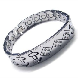 Bracciale Da Uomo In Carburo Di Tungsteno Da 12 Mm Di Larghezza Con Diamanti
