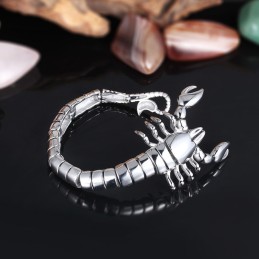 Bracciale In Titanio Lucido Con Simbolo Dello Scorpione