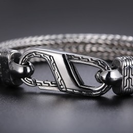 Bracciale Vintage In Titanio Con Motivo A Osso Di Drago Per Uomo