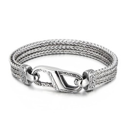 Bracciale Vintage In Titanio Con Motivo A Osso Di Drago Per Uomo
