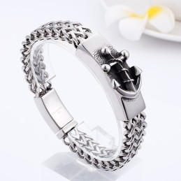 Bracciale In Titanio Con Ancora In Stile Chic Per Uomo