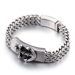 Bracciale In Titanio Con Ancora In Stile Chic Per Uomo