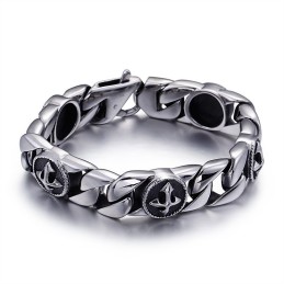 Bracciale In Titanio Con Croce Rotonda In Stile Vintage Chic Per Uomo