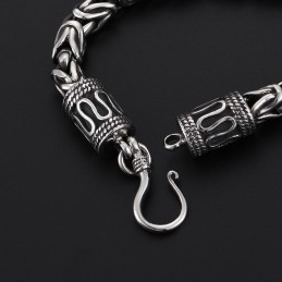 Bracciale Da Uomo In Titanio Con Chiusura Ad Anello Vintage E Motivo Pace, Ideale Come Regalo.