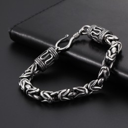 Bracciale Da Uomo In Titanio Con Chiusura Ad Anello Vintage E Motivo Pace, Ideale Come Regalo.