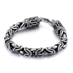 Bracciale Da Uomo In Titanio Con Chiusura Ad Anello Vintage E Motivo Pace, Ideale Come Regalo.