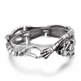 Bracciale Da Uomo In Titanio Con Tigre In Oro Antico