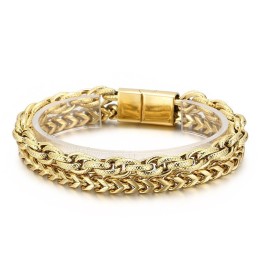 Bracciale In Titanio A Doppio Strato Con Placcatura Sottovuoto Alla Moda Per Uomo