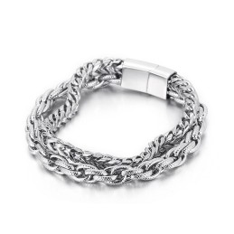 Bracciale In Titanio A Doppio Strato Con Placcatura Sottovuoto Alla Moda Per Uomo