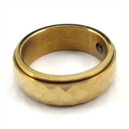 Nuovo Anello In Tungsteno Sfaccettato Dorato