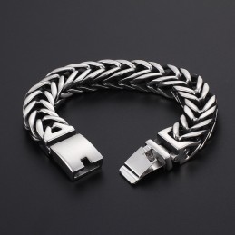 Bracciale Da Uomo In Titanio Spesso A Doppio Strato A Forma Di V