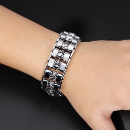 Bracciale In Titanio Con Teschio In Stile Chic Per Uomo
