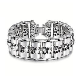 Bracciale In Titanio Con Teschio In Stile Chic Per Uomo