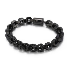 Bracciale In Titanio Placcato Con Poligono A Forma Di Teschio Unito Per Uomo