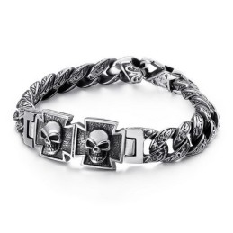 Bracciale In Titanio Con Croce E Zirconi
