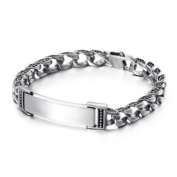 Bracciale In Titanio Con Croce E Zirconi