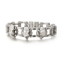 Bracciale Da Ciclista In Titanio Da Uomo Cool Skull