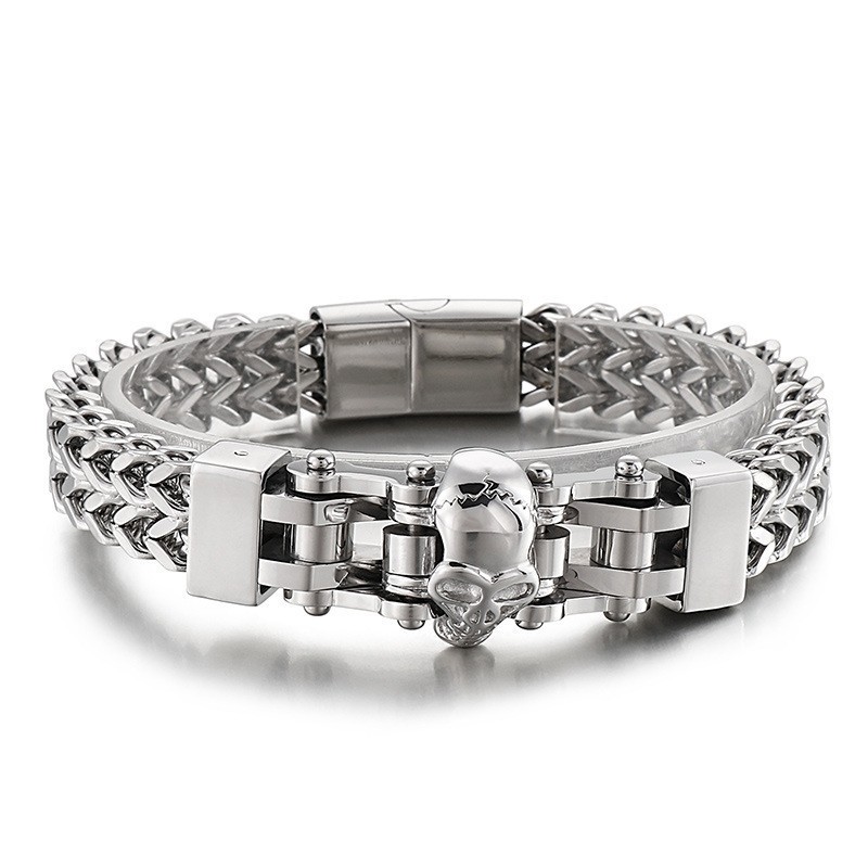 Bracciale In Titanio Da Uomo Con Teschio Hip Hop Bracciale In Titanio Da Uomo Con Teschio Hip Hop