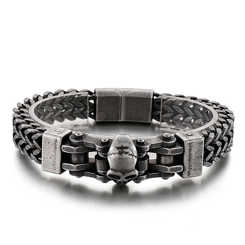 Bracciale In Titanio Da Uomo Con Teschio Hip Hop Bracciale In Titanio Da Uomo Con Teschio Hip Hop