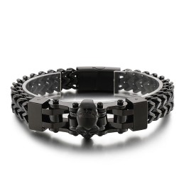 Bracciale In Titanio Con Teschio Hip Hop Da Uomo