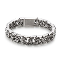 Bracciale Da Uomo In Titanio Con Fiore Fresco, Stile Vintage, Nuovo