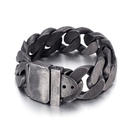 Bracciale Da Uomo In Titanio Nero Alla Moda