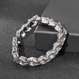 Bracciale Da Uomo In Titanio Con Fiori, Stile Hip Hop, Retrò, Pop E Rock Cool