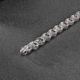 Bracciale Da Uomo In Titanio Con Fiori, Stile Hip Hop, Retrò, Pop E Rock Cool