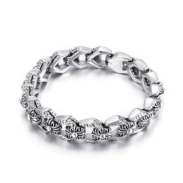 Bracciale Da Uomo In Titanio Con Fiori, Stile Hip Hop, Retrò, Pop E Rock Cool
