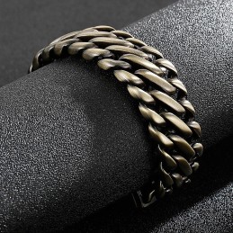 Braccialetto In Titanio Spesso Bronzo 8 Alla Moda