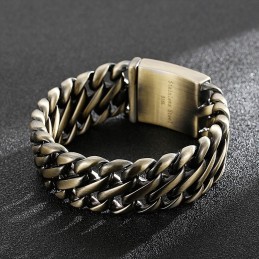 Braccialetto In Titanio Spesso Bronzo 8 Alla Moda