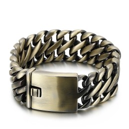 Braccialetto In Titanio Spesso Bronzo 8 Alla Moda