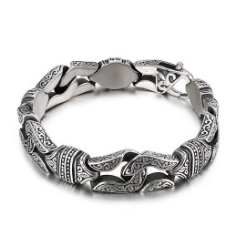 Bracciale Da Uomo Geometrico Retrò, Elegante Bracciale In Titanio