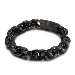 Bracciale A Catena Con Anello Doppio O-Ring In Titanio Semplice Sottovuoto