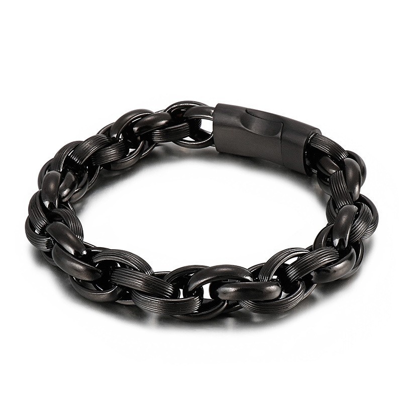 Bracciale A Catena Con Anello Doppio O-Ring In Titanio Semplice Sottovuoto Bracciale A Catena Con Anello Doppio O-Ring In Titanio Semplice Sottovuoto