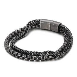 Bracciale Da Uomo In Titanio A Doppio Strato Quadrato